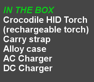 crocodile hid torch flashlight searchlight